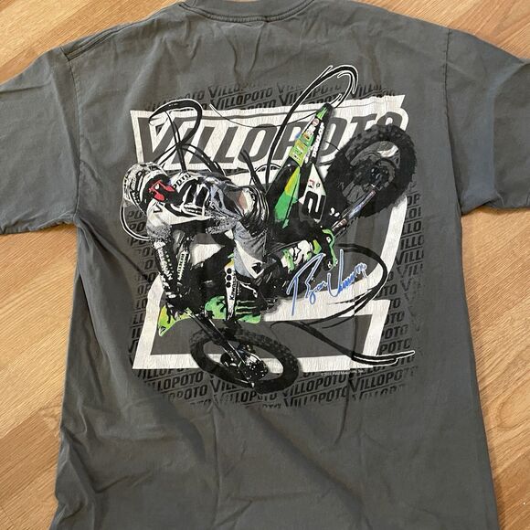 Vintage Y2K Monster Energy Ryan Villopoto Supercross Gray T-Shirt Size Large Tee - Picture 3 of 7